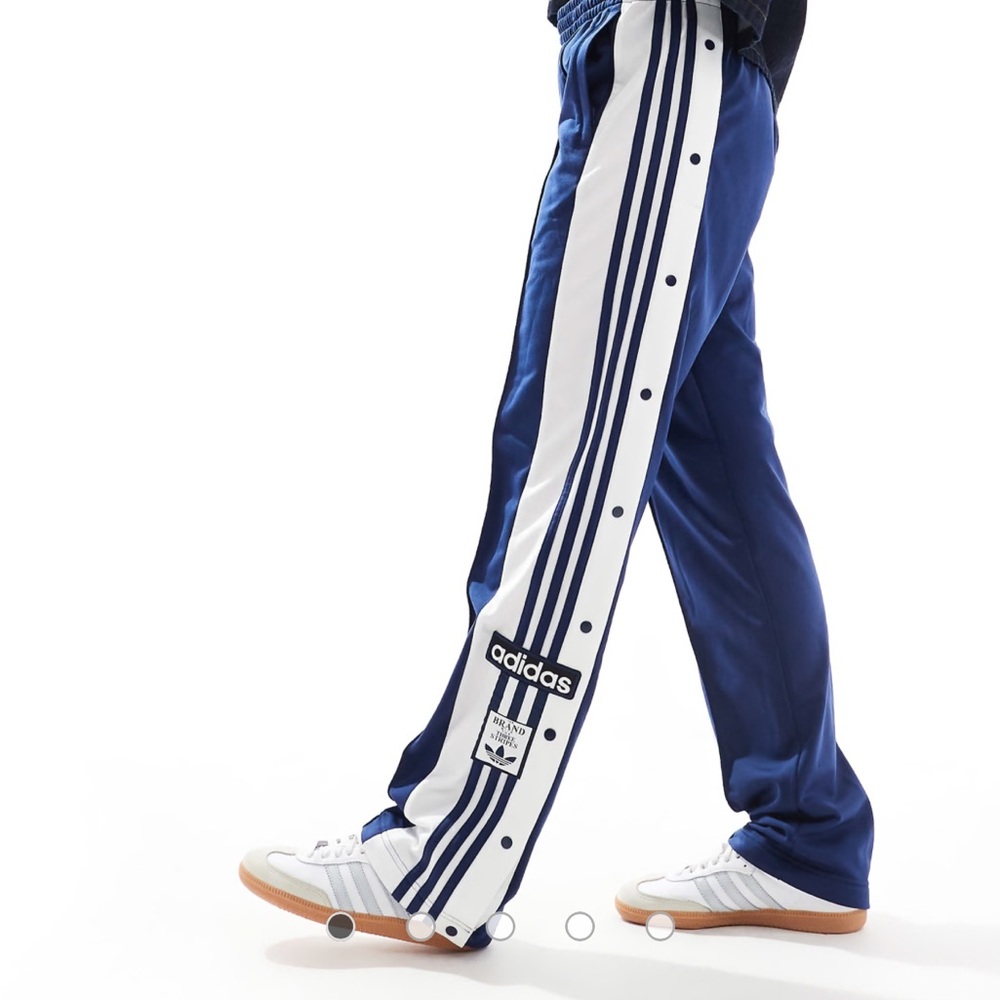 Adidas Navy and White Snap Pants